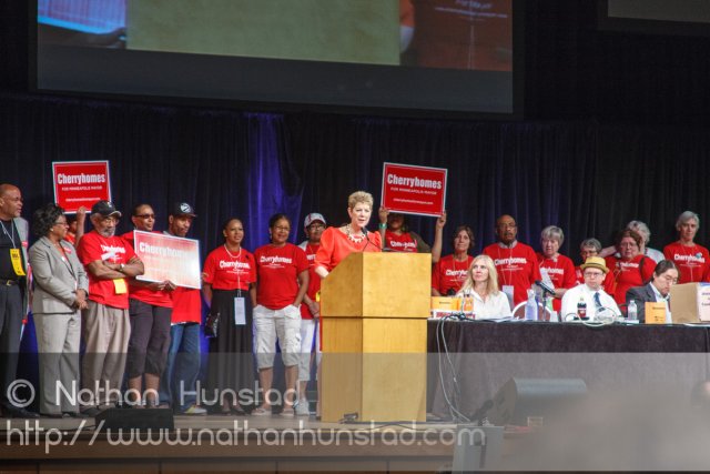 Mayoral candidate Jackie Cherryhomes at the 2013 Minneapolis DFL